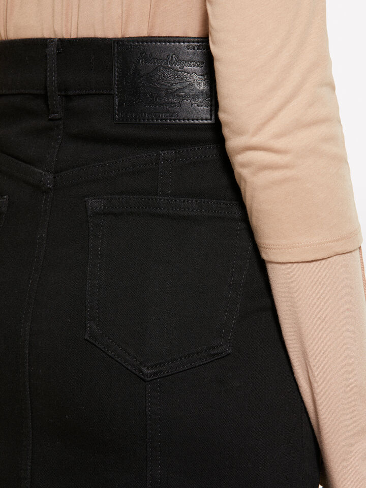 Gonna di jeans svasata nera - gonne midi, longuette donna - Nero | Sisley image number 5